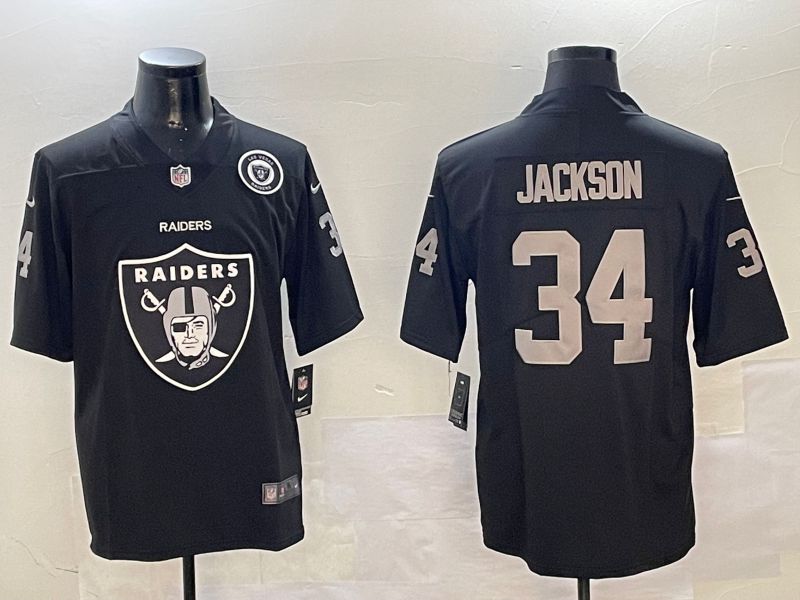 Men Oakland Raiders 34 Jackson Black 2024 Nike Limited NFL Jersey style 01151